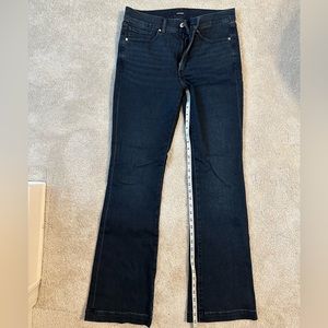 Express dark wash boot cut mid rise jeans. Size 10L, 33” inseam